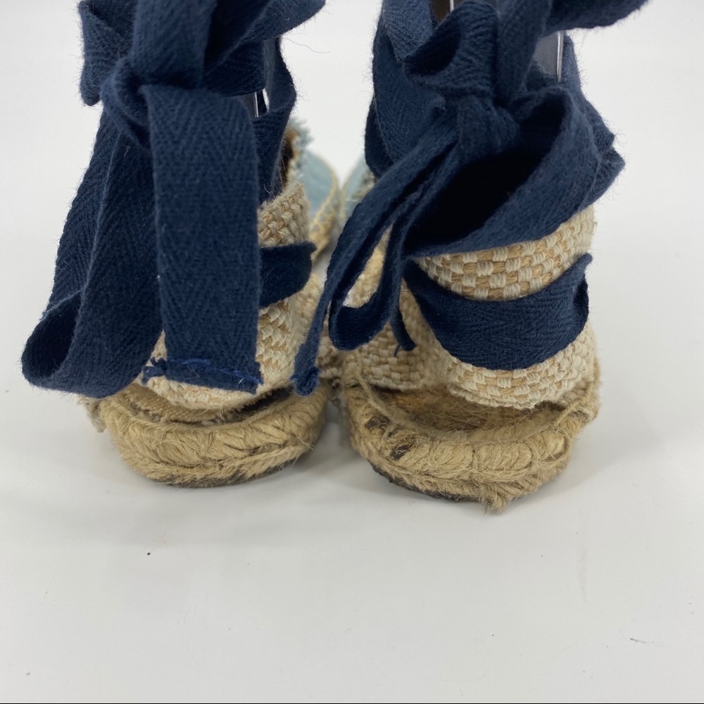 Denim Patchwork Soludos Ankle Wrap Espadrille 5.5 - image 5